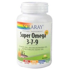 Омега 3-7-9 с витамином D3 Solaray (Super Omega 3-7-9 with Vitamin D3) 120 капсул, SOR-61009