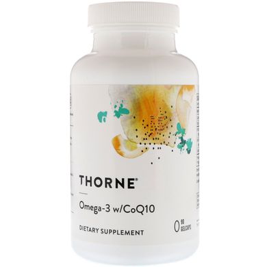 Омега-3 с коэнзимом Q10, Thorne Research, 90 желатиновых капсул, THR-61603