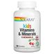 Мультивитамины для детей, Children's Vitamins and Minerals, Solaray, вкус вишни, 120 таблеток, SOR-04797