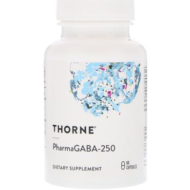 Гамма-аміномасляна кислота, PharmaGABA-250, Thorne Research, 60 капсул, THR-66201