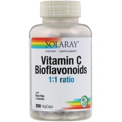 Витамин C и биофлавоноиды Solaray (Vitamin C Bioflavonoids 1:1 Ratio) 250 мг/250 мг 250 капсул, SOR-04433