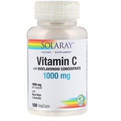 Витамин С с біофлавоноїдами концентрат Solaray (Vitamin C) 1000 мг 100 капсул, SOR-04440