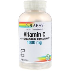 Витамин C с біофлавоноїдами Solaray (Vitamin C with Bioflavonoid Concentrate) 1000 мг/50 мг 250 капсул, SOR-04441