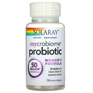 Пробиотики для женщин, Mycrobiome Probiotic Womens Formula, Solaray, 30 капсул, SOR-73720