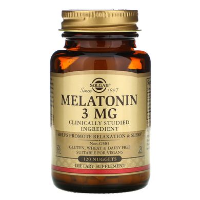 Мелатонін, Melatonin, Solgar, 3 мг, 120 таблеток, SOL-01935