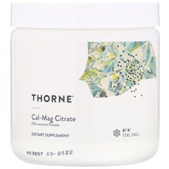 Кальций-магний цитрат, Cal-Mag Citrate, шипучий порошок, Thorne Research, 214 г, THR-22202