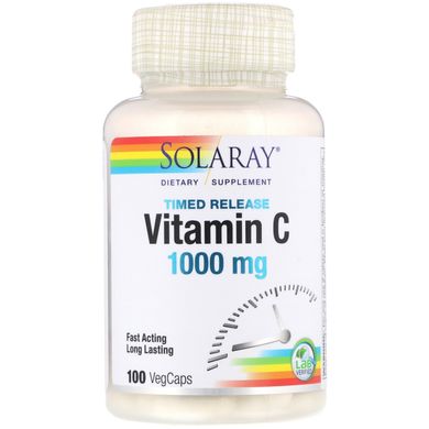 Витамин С Solaray (Vitamin C) двухфазное высвобождение 1000 мг 100 капсул, SOR-04450