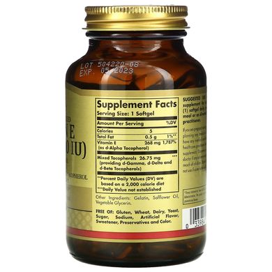 Вітамін E Solgar (Vitamin E) 400 ME 100 капсул, SOL-03541