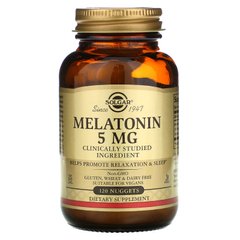 Мелатонин, Melatonin, Solgar, 5 мг, 120 таблеток, SOL-01937