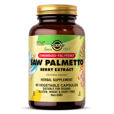 З пальметто екстракт ягід Solgar (Saw Palmetto) 450 мг 60 капсул, SOL-04143