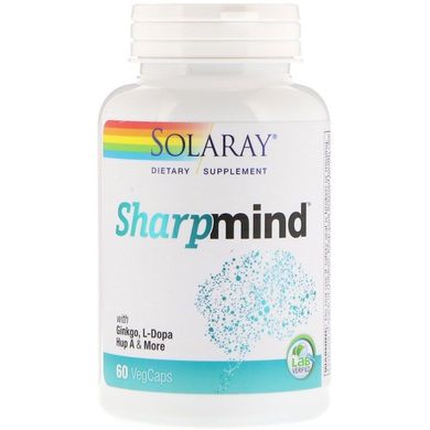 SharpMind, покращує роботу мозку, Solaray, 60 капсул, SOR-05903