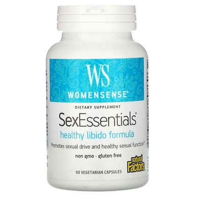 WomenSense, SexEssentials, формула для здорового статевого потягу, Natural Factors, 90 вегетаріанських капсул, NFS-04936