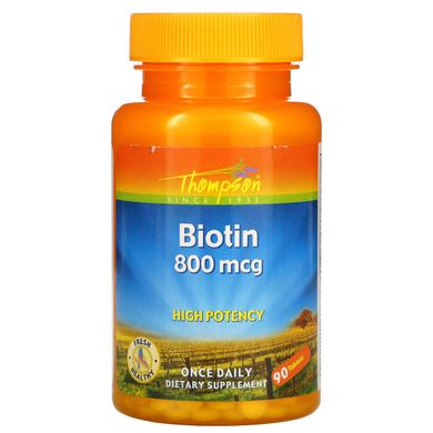 Біотин Thompson (Biotin) 800 мкг 90 таблеток, THO-19555