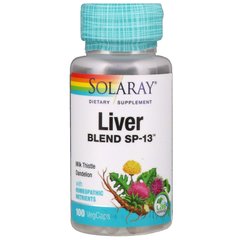 Защита печени, Liver Blend SP-13, Solaray, 100 капсул, SOR-02130