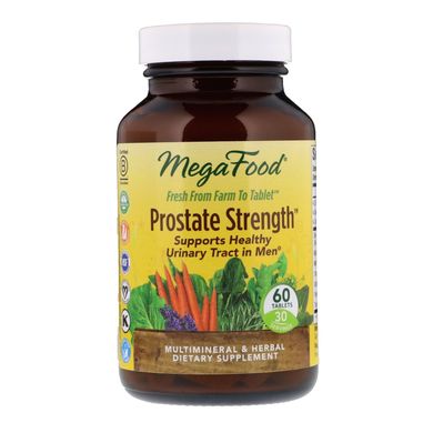 Здоровье простаты, Prostate Strength, MegaFood, 60 таблеток, MGF-10002