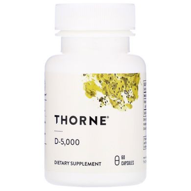 Витамин D3 Thorne Research (Vitamin D3) 5000 МЕ 60 капсул, THR-13801