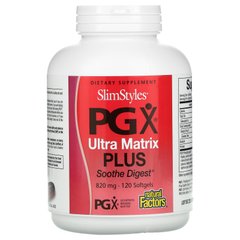 SlimStyles, Ультраматріца PGX плюс, заспокоює травлення, Natural Factors, 820 мг, 120 м'яких таблеток, NFS-35911