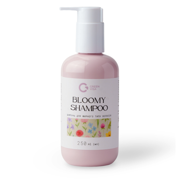 Шампунь Bloomy Hair з екстрактом лопуха та м&rsquo;яти для жирного типу волосся, 250 мл, Грін-Віза 39/002 фото