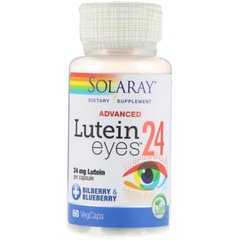 Лютеин для глаз, Lutein Eyes, Solaray, 24 мг, 60 вегетарианских капсул, SOR-83218