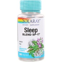 Спокойный сон Solaray (Sleep Blend SP-17) 100 капсул, SOR-02170