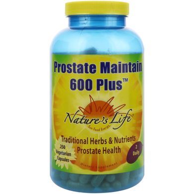 Поддержка простаты 600+ Nature's Life (Prostate Maintain) 250 вегетарианских капсул, NLI-00616