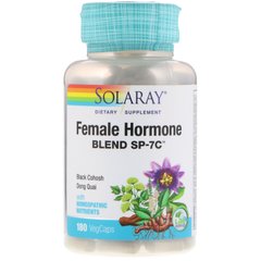 Смесь женских гормонов Solaray (Female Hormone Blend SP-7C) 180 капсул, SOR-02761