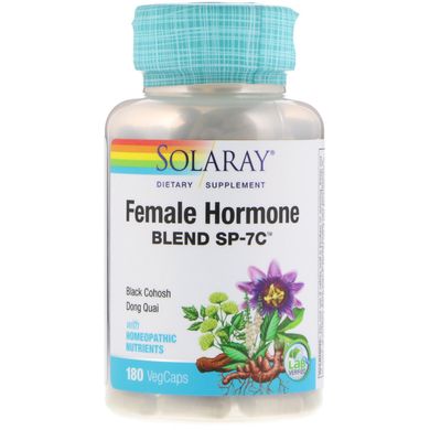 Суміш жіночих гормонів Solaray (Female Hormone Blend SP-7C) 180 капсул, SOR-02761