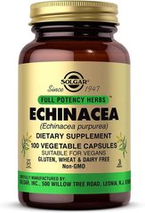 Эхинацея экстракт, Echinacea Herb, Solgar, 100 капсул, SOL-03870