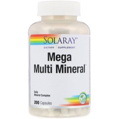 Мультимінерали, Mega Multi Mineral, Solaray, 200 капсул, SOR-04511