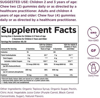 Детский жевательный мармелад Д3 с кальцием, U-Cubes, Children's Calcium with D3 Gummies, Solgar, 120 жевательных мармеладных конфет, SOL-57600