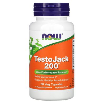 TestoJack 200, Now Foods, 60 вегетарианских капсул, NOW-02198