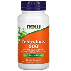 Формула поддержания мужской силы, TestoJack 300, Now Foods, 300 мг, 60 вегетарианских капсул, NOW-02202