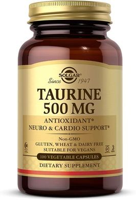 Таурин Solgar (Taurine) 500 мг 100 капсул, SOL-02701