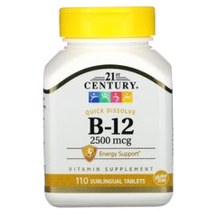 Витамин В12 21st Century (Vitamin B12) 2500 мкг 110 таблеток, CEN-27112