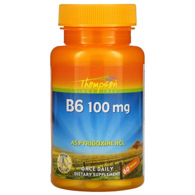 Витамин B6 Thompson (Vitamin B6) 100 мг 60 таблеток, THO-19970