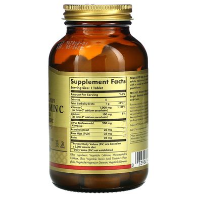 Витамин С, Vitamin C, Ester-C Plus, Solgar, 1000 мг, 90 таблеток, SOL-59196