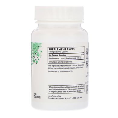 Родиола розовая Thorne Research (Rhodiola) 60 капсул, THR-75502