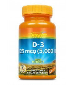 Витамин Д3 Thompson (Vitamin D3) 5000 МЕ 30 капсул, THO-24169