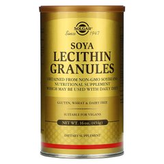 Лецітін в гранулах, Soya Lecithin Granules, Solgar, 16 унцій (454 г), SOL-01561