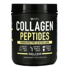 Пептиди колагену Sports Research (Collagen Peptides) зі смаком ванілі 478 г, SRE-01029