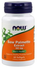 Со Пальметто, екстракт, Saw Palmetto Extract, Now Foods, 160 мг, 60 гелевих капсул, NOW-04740