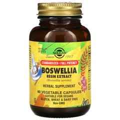 Экстракт смолы босвеллии, Boswellia Resin Extract, Solgar, 60 вегетарианских капсул, SOL-04114