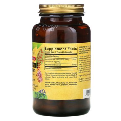 Екстракт розторопші плямистої, Milk Thistle Herb Extract, Solgar, 150 капсул в рослинній оболонці, SOL-04121