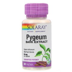 Экстракт коры африканской сливы, Pygeum Africanum Extract, Solaray, 50 мг, 60 растительных капсул, SOR-03760