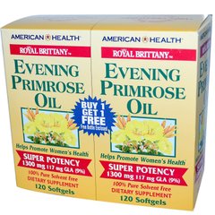 Масло вечірньої примули American Health (Evening primrose oil) 1300 мг 240 капсул, AMH-03233