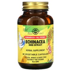 Рослинний екстракт ехінацеї, Echinacea Herb Extract, Solgar, 60 вегетаріанських капсул, SOL-04122