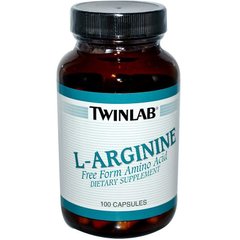 Аргинин Twinlab (L-Arginine) 500 мг 100 капсул, TWL-00111