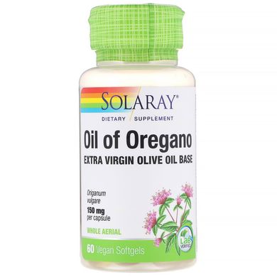 Масло орегано Solaray (Oil of Oregano) 150 мг 60 капсул, SOR-08252