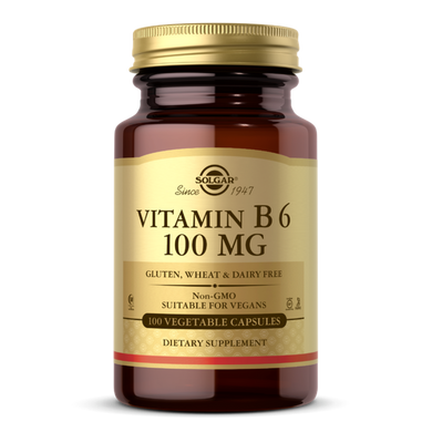 Витамин В6 Solgar (Vitamin B6) 100 мг 100 капсул, SOL-03110