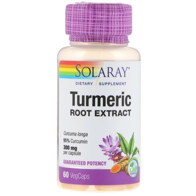 Экстракт куркумы Solaray (Turmeric Root Extract) 300 мг 60 капсул, SOR-03800